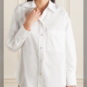 Vince White Cotton- Poplin Button Down Shirt